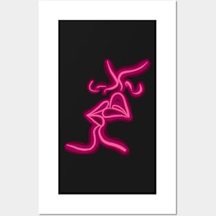 Neon Kiss - Plump Pink Posters and Art